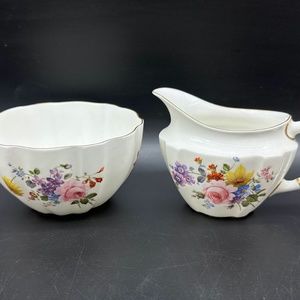 Royal Crown Derby Posies Creamer Sugar Bowl Set Bone China England